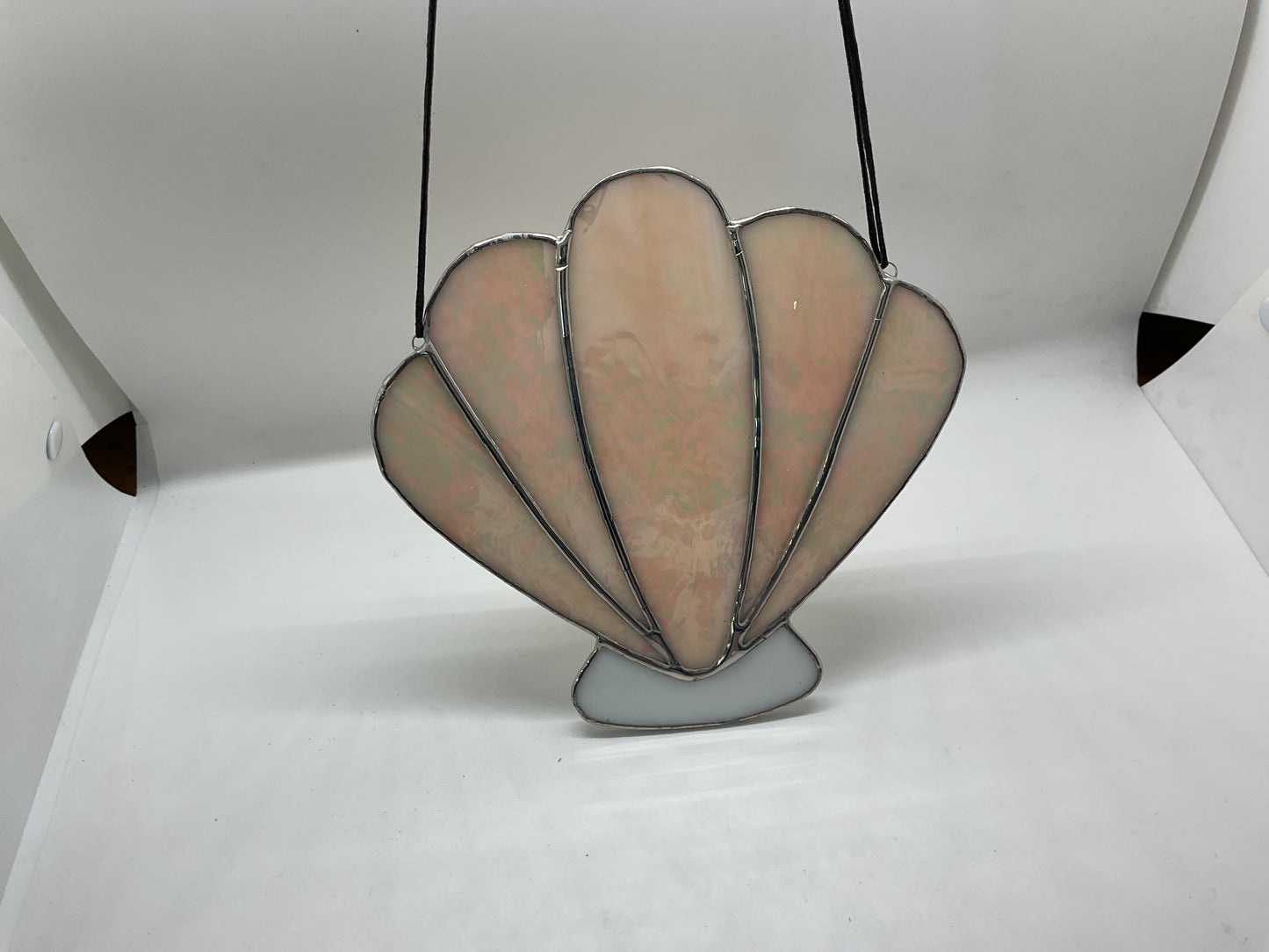 Iridescent peach shell suncatcher