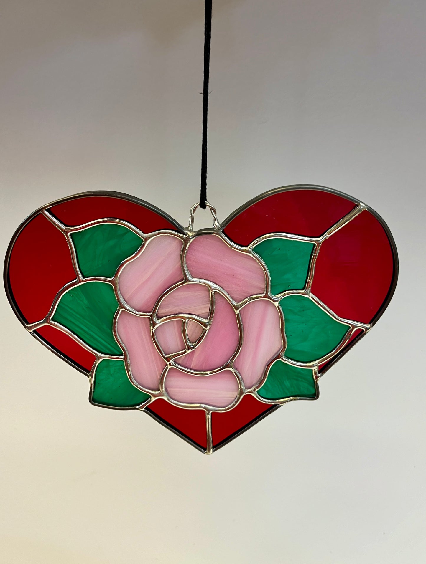 Rose heart panel - pink