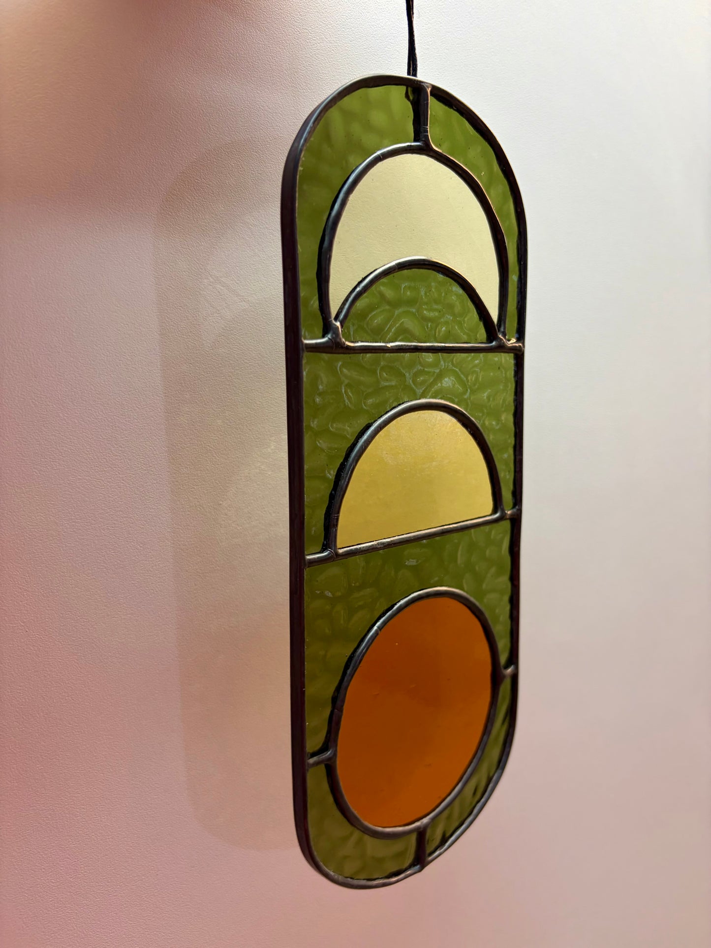 Moon pill- olive and amber