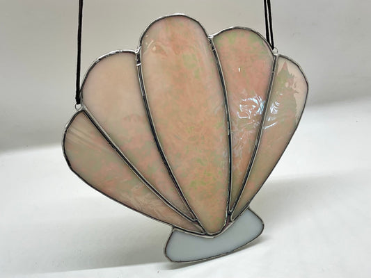 Iridescent peach shell suncatcher