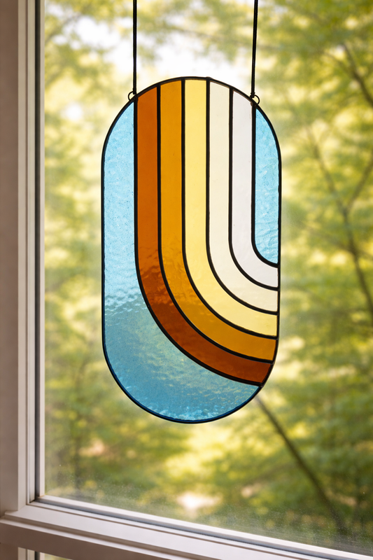 Rainbow pill- blue and ambers